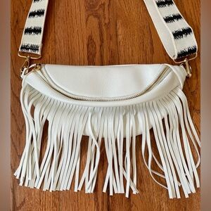 NWOT Emory Fringe Bum Bag. White.